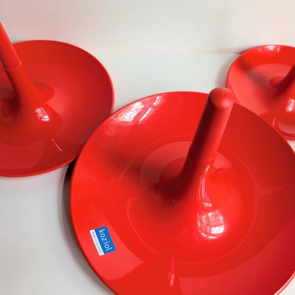 Koziol Babell Etagere Red Plastic Christmas Tree Tidbit Serving Tray 3 Tier Dish - Picture 7 of 14